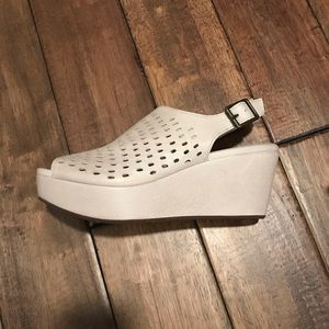 Chocolate Blu Wally Ice Leather Wedges